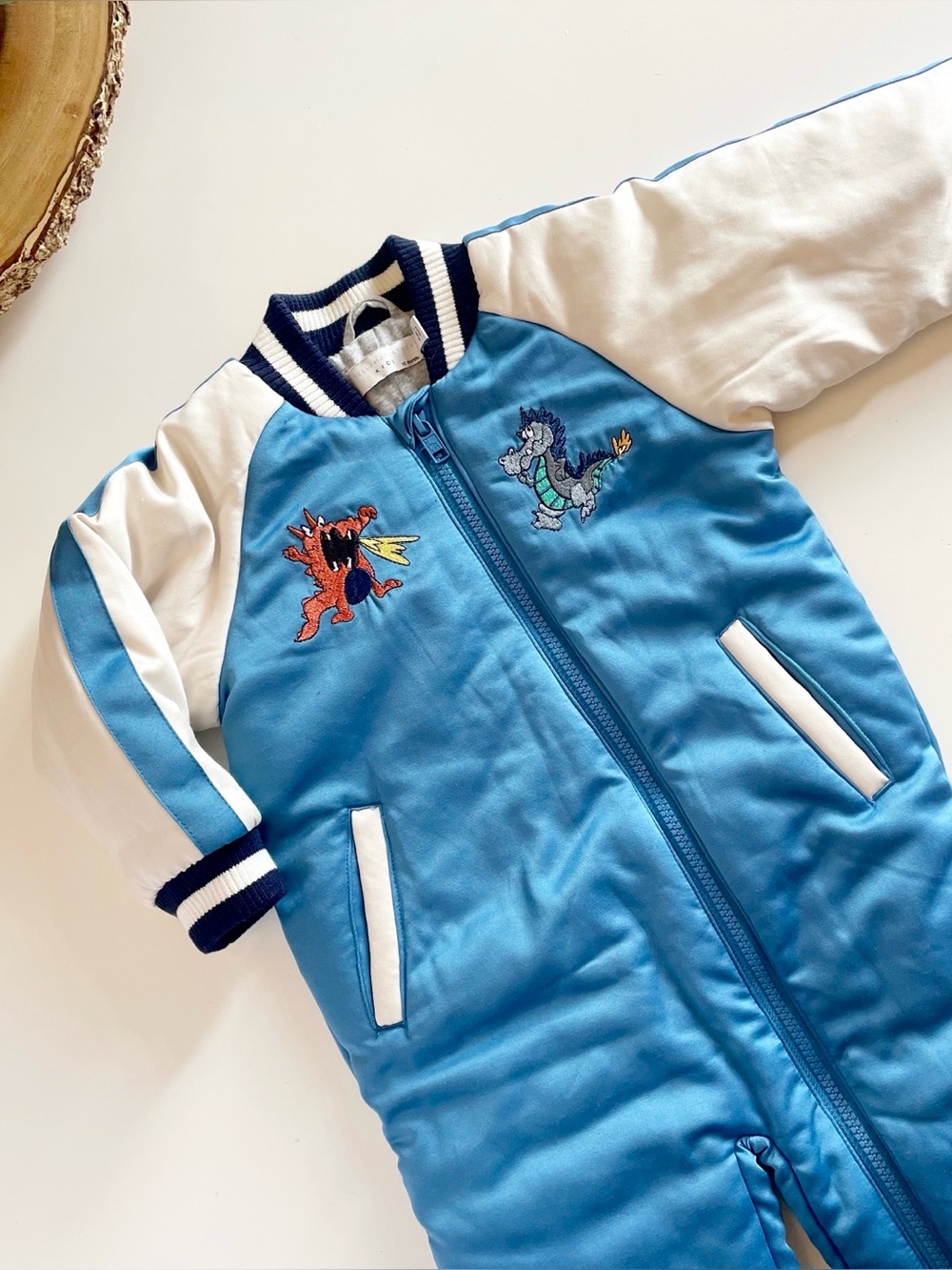 Stella McCartney Varsity Dragon Zip Winter Coverall Snowsuit | 12-18m